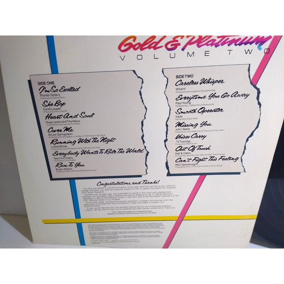 Gold & Platinum Volume 2 Vinyl LP Record Wham Sade Tears For Fears Cyndi Lauper - Picture 4 of 4